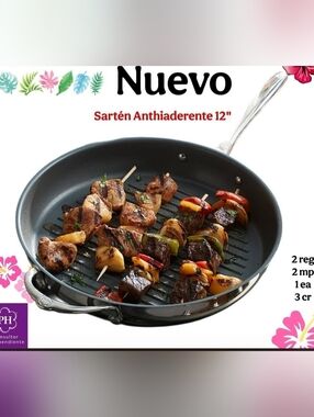 Princess House 12" Nonstick Grill Pan - Black